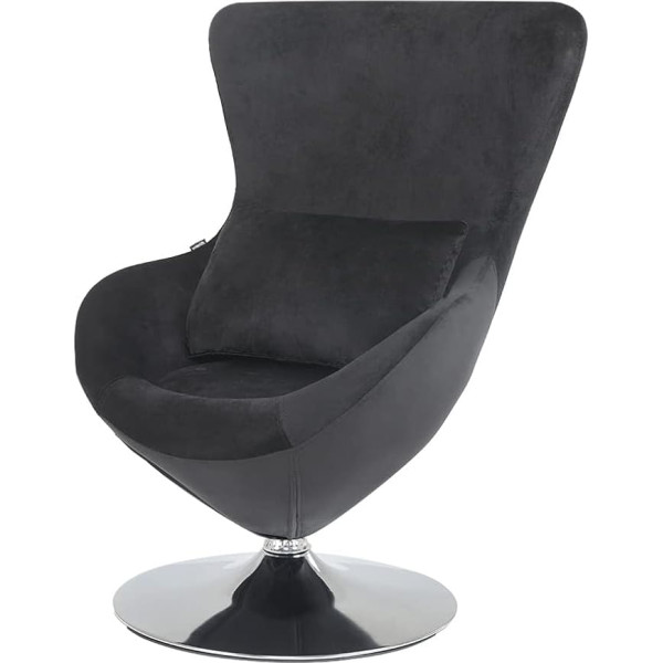 Mingone Armchair, Modern Cocktail Chair, Velvet Lounge Chair with Cushion, Reading Chair, Single Chair, Swivel Chair, Recliner Chair for Living Room, Bedroom, Black