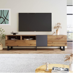 BTM Modern Colour Blocking TV Cabinet, TTV Stand with Wood Grain 180 x 33 x 50 cm (Brown)