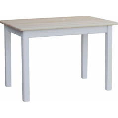 K Koma Solid Pine Dining Table, White Lacquered Legs, Lacquered Pine Top 100 x 70 cm