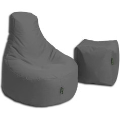 Bubibag Bean Bag Nursing Cushion Set Cushion Lounge Gamer Bean Bag Chair Original Seat Cushion Suitable For Indoor and Outdoor Use Ready Filled in 32 Colours (Anthracite)