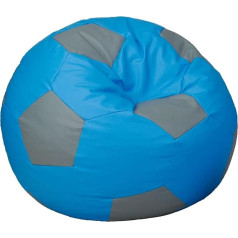 Egato Football Seat Cushion 80 cm Diameter Relaxing Pouffe in Ball Shape with EPS Bead Filling Blue/Graphite