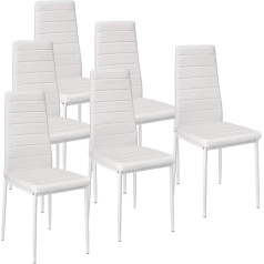 Huole Dining Room Chairs, Set of 4, Elegant Italian Design, Faux Leather Cover, Comfortable Upholstered Chair, Modern Kitchen Chair, Dining Room or Dining Table Chair (6 Pieces (White)