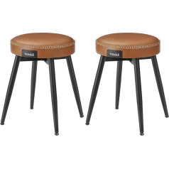 Vasagle EKHO Collection - Dining Chairs Set of 2 Kitchen Chairs Faux Leather Mid-Century Modern Style 48.2 cm High Easy Assembly Bedroom Caramel Brown LDC170K02