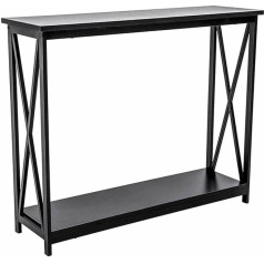 GVBJIUAXJM Narrow Long Sofa Table Behind Couch, 2 Tier Rectangular Side Tables, Slim Console Table Sofa Table Display Stand with Wooden Shelf, for Living Room, Kitchen, Dining Room (Size: 100 cm)