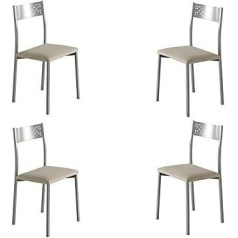 Momma Home Set of 4 Tabarca Chairs Metal / Faux Leather Dimensions: 41 x 47 x 86 cm