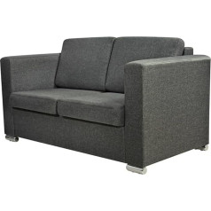 Vidaxl Canapé à 2 places Tissu Gris foncé