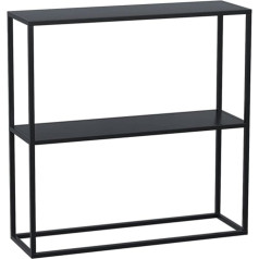 Generisch Modern Slim Sofa Table Behind Couch, FYongShu Double Tier Wrought Iron Console Table with Shelf for Compact Entrance Display Stand (80cm, Black)
