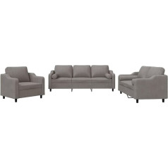 Vidaxl Sofa Set 3-Piece Armchair Couch with Cushion, Sofa Living Room Sofa with Armrests, Couch Set, Designer Sofa, Seating Furniture, Upholstered Furniture, Taupe Fabric