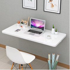 Generisch Robuster Klapptisch zur Wandmontage, für kleine Räume, ideal für Küche, Waschküche und Restaurant, 120 x 30 cm, Weiß