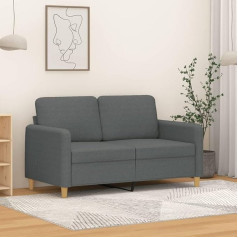 Mengtu 2-Seater Sofa Double Sofa Couch Lounge Sofa Relax Sofa Guest Sofa Upholstered Sofa Loveseat Sofa for Living Room Bedroom Guest Room Dark Grey 120 cm Fabric