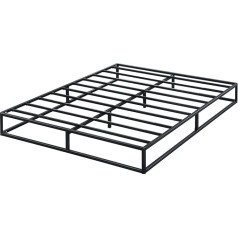 ‎Olee Sleep Olee sleep 22 cm Modern Metal Platform Bed Frame / Metal Bed Frame / Steel Slatted Frame / Mattress Frame / No Box Spring Required / 140 x 200 cm / Full / Black