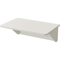 Generisch Modern Folding Wall Mounted Table with Wooden Floating Shelves for Living Room Bedroom 60x40cm White