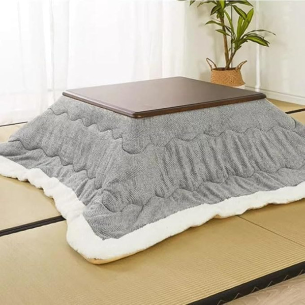 Easnuroz Kotatsu Heating Table Set Japanese Furniture Kotatsu Table 4-Piece Set Winter Warm Table Quilted Table Winter Heating Futon Coffee Table Square Kotatsu Table for Living Room Bedroom Family