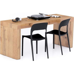 Mobili Fiver , Evolution Dining Table 180 x 60 cm, Rustic Oak with Two Legs, Made In Italy