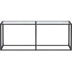 Gecheer Console Table Console Side Table Hallway Table Sideboard Wall Table Storage Table Sofa Table 200 x 35 x 75.5 cm (L x W x H), Tempered Glass, Powder-Coated Steel, Transparent