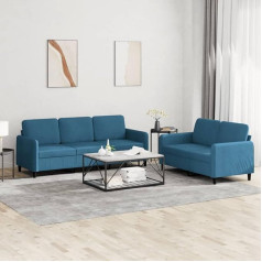 Ccciner 2-Piece Sofa Set Blue Velvet, Comfortable Velvet Couch Set Made of Blue: The Cosy Eye-Catcher for Your Living Room Sofas and Couches