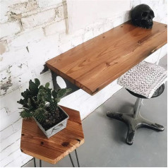 Fof Friend Of Family Industrial Rustic Wall Mounted Table Dining Table Desk Pine Wood Wall Mounted Bar Tables (24x14 Inch)