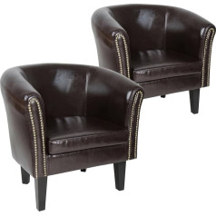 Miadomodo ® Chesterfield Armchair - Made of Wood and Faux Leather with Copper Rivets, Choice of Colours, Set of 1 or 2 Lounge Chairs, Club Chair, Armchair, Cocktail Chair, Living Room Furniture