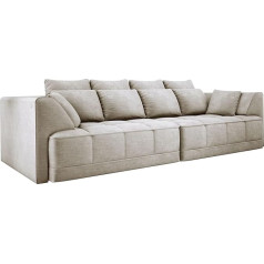 Domimeble Big Sofa Tiga XXL, Sofa Bed, Couch, Sofa Bed with Sleep Function, 302 cm Wide (Cloud 3)