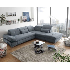 Froschkönig24 Melfi Corner Sofa Upholstery Set Sofa Set 275 x 245 cm Anthracite Design Right