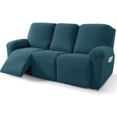CAKERS Stretch Cover for Recliner Chair, Elastic Armchair Cover, Armchair Protector, Relax Chair Covers with Pockets, Stretch Armchair Cover for TV Chair, Lounger, Armchair (Dark Green, 3-Seater, Pack