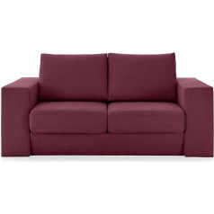 Looks By Wolfgang Joop Looks V-1 Designer Sofa with Stool 2 Seater Couch Red Seat Width 140 cm