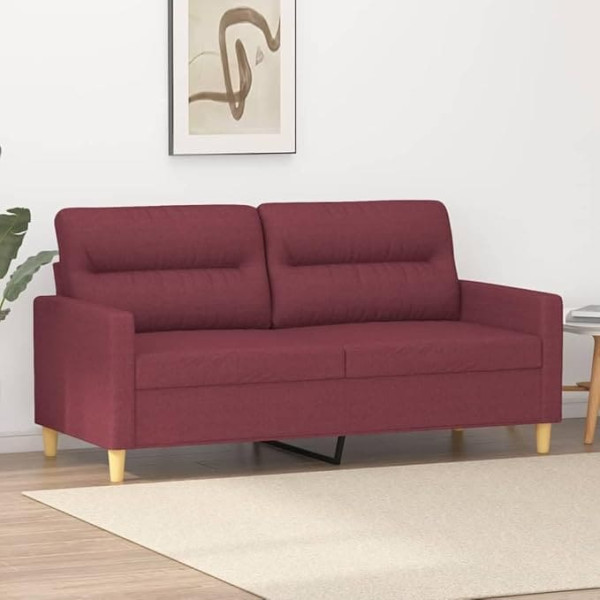 Generisch Jiangboyue-359241 2-Seater Sofa Wine Red 140 cm Fabric