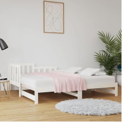 Junzai Extendable Day Bed, Sofa Bed, Couch with Sleep Function, Sofa Bed, Sofa Bed, Sofa Bed, Sofa Bed, Daybed, Couch Bed, Youth Bed, White, 2 x (90 x 200) cm, Solid Pine Wood