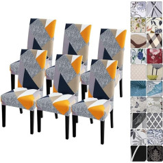 ‎Papasgix papasgix Universal Chair Covers, Set of 6 Stretch Chair Covers, Removable, Washable Chair Cover, Elastic Cover for Chair, Dining Room, Hotel, Banquets