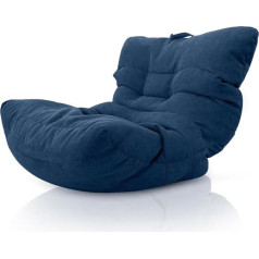 Aiire Relaxo XXL Bean Bag for Cuddly Corners - Bean Bag Design with Filling - Giant Bean Bags Adult Seat Bag Fluffy - Coarse Floor Cushion, Floor Chair, Floor Chair, Blue