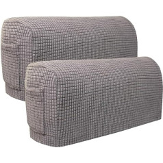 ‎Skybook Skybook Armrest Chair Covers with 1 Pocket, Stretch Armchair Couch Armrest Cover Non-Slip Spandex Polyester Sofa Chair Arm Caps Slipcovers for Furniture Protector, Set of 2 (4 Pieces, Light Grey)