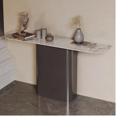 Generisch Schlanker schwarzer Konsolentisch mit Metallrahmen, schmaler Tisch für Wohnzimmer, Eingangsbereich, 80 cm, schmaler Buffetschrank, schicke Möbel für Heimdekoration
