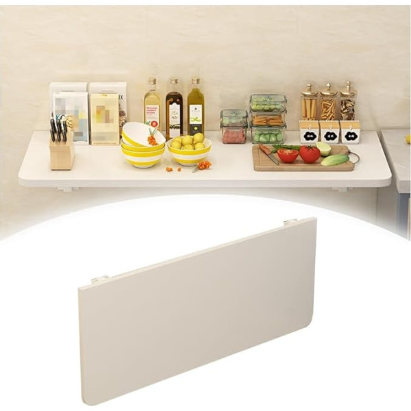 Generisch Klappbarer Wandschreibtisch mit Stahlhalterung für platzsparende Aufbewahrung aus hochwertigem Material, kompaktes Design, einfach zusammenklappbar mit 1 Klick