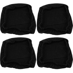 4x Grey/Brown/Black Stretchy Elastic Protective Covers Dining Room Chair Seat Cover Dining Room Chair, black, .