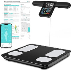 KUAIVO Body Fat Scales with Hand Sensors, Body Analysis Scales with App and VA Digital Display, Scales with Body Fat and Muscle Mass, Personal Scales with Body Fat Analysis for 28 Readings