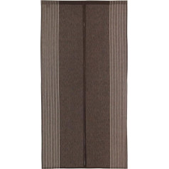 (Dark Brown) - Vertical Stripe Cotton Cloth Japanese Noren Curtain Tapestry (Dark Brown)