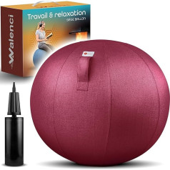 Walenci Balloon Chair Work and Relaxation Ergonomic Office Chair, Balloon Chair, Comfort Telework and Gaming, Ideal Office Standing Seat Chair, Diameter 70 cm - 75 cm, Colour Purple, Premium Textile