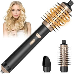 HyAdierTech Hot Air Brush Rotating Set, 3-in-1 Airstyler Set with Hair Dryer, Hot Air Brush, Hair Dryer Thermal Brush, Powerful Hair Dryer Brush for Drying, Smoothing, Shaping (Black)