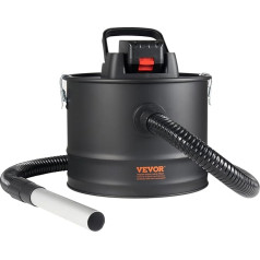 VEVOR Ash Vacuum Cleaner, 15L Capacity, Strong Suction Power, Fireplace Vacuum Cleaner with Reverse Extraction, 1.8 m Power Cable, 10 Kpa Max. Vacuum, for Fireplaces, Pellet Stoves, Wood Burners,