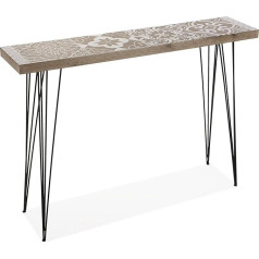 Versa - Dallas narrow furniture for the entrance or hallway Modern console table made of wood and metal. Dimensions: H80 x L25 x W110cm Colour: brown, white and black.