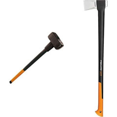 Fiskars Sledge Hammer Weight 5kg Carbon Steel XXL 1001618 & Splitting Axe Length 91cm Non Stick High Quality Steel Blade/Glass Fibre Reinforced Plastic Handle X27-XXL 2.7kg