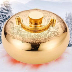 Thickened Copper Hot Water Bottle for Pain Relief Portable Home Office Hand Warmer Hot Water Bottles For Abdomen With Cover, 1L/1.5L/2L/3L (Color : Art Craft, Size : 2.0L)
