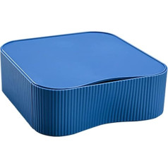 TUKA-i-AKUT TKD8610-3X Stackable Desktop Organiser Drawer Box Can Be Combined Desk Storage Utensil Box Makeup Cosmetics Jewellery Storage Drawers Each 23 x 22 x 8 cm Blue