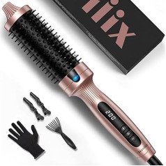 Terviiix Thermal Brush, 38 mm Hot Brush for Loose & Voluminous Hair, Ceramic Tourmaline Ion Curling Iron Brush, Thermal Brush, Digital Display 5 Temperatures Hot Brush, Dual Tension