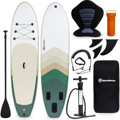 HyperMotion Inflatable SUP Board, Thickness 15 cm, Paddle Board, Stand Up Paddle: Board, Adjustable Paddle, Seat, Pump, Transport Bag, Maximum Load 130 kg