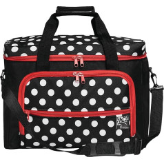 Prym Sewing Machine Bag Polka Dots, Polyester blend Black/Red/White, 44 x 22 x 35 cm