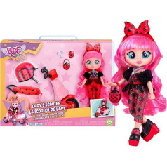 Cry Babies BFF by Lady Playset Dolls Bambola BFF Lady Ha Il SUO Scooter, 10 Accessories, Giocattolo Bambine and Bambini +3 Anni
