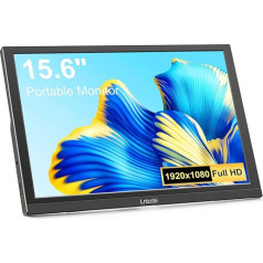 Lrtzcbi Portable Monitor, 15.6 Inch FHD 1080P Portable Monitor, IPS 178° View External Display with HDMI USB Type-C for Laptop/PC/Computer/Xbox/PS4/Raspberry Pi