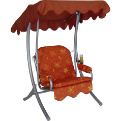 Angerer Freizeitmöbel GmbH Hollywood Swing 1-Seater - Garden Swing Made in Germany - Swing for Sitting and Relaxing - Easy Assembly (Terra Cream Flower)
