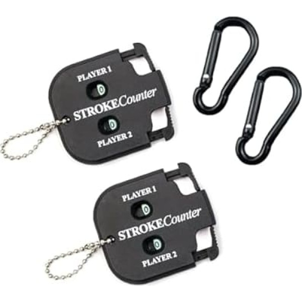 Golf Score Counter Stroke Counter, Golf Result Counter, Golf Scorer Counter, Player Punch Counter, Golf Punch Counter, 2 Pieces Score Counter Golf Result Indicator with 2 Carabiners, 2 Player Blow